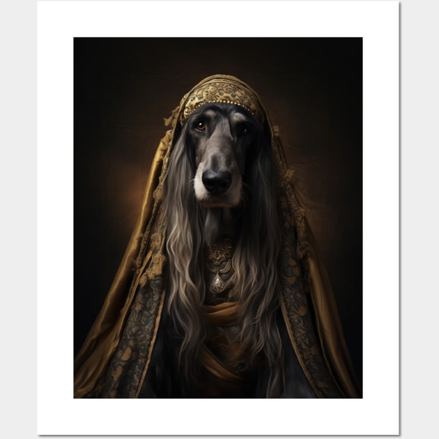 Stately Afghan Hound - Medieval Afghan Royal Prince Wall Art by HUH? Designs